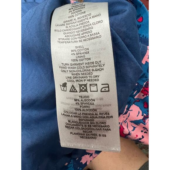 Armani Exchange Multicolor Art Sleeveless V-Neck Lined Stretch MIDI Dress Sz 14 - Picture 10 of 10